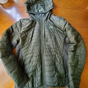 Under Armour dark green jacket, excellent used con